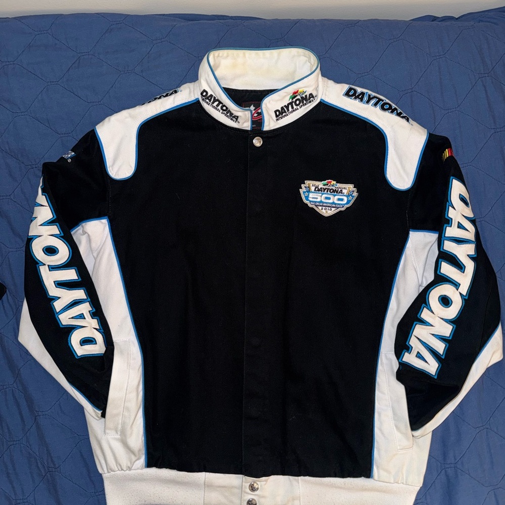 Daytona 500 Black and White Racing Jacket